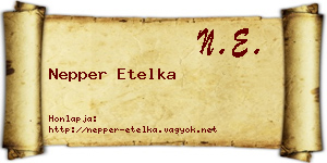 Nepper Etelka névjegykártya